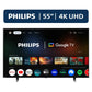 Televisor LED inteligente Philips de 55" Clase 4K Ultra HD (2160p) con Google (55PUL7552/F7)