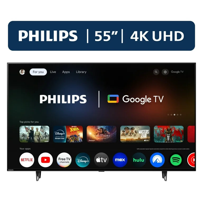 Televisor LED inteligente Philips de 55" Clase 4K Ultra HD (2160p) con Google (55PUL7552/F7)
