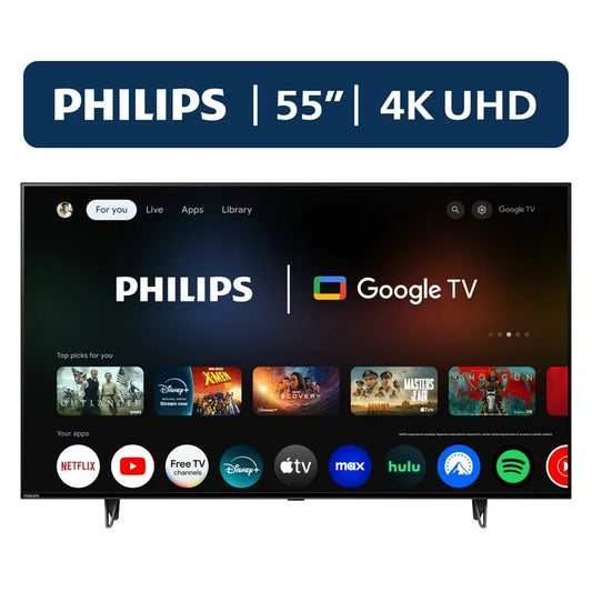 Televisor LED inteligente Philips de 55" Clase 4K Ultra HD (2160p) con Google (55PUL7552/F7)