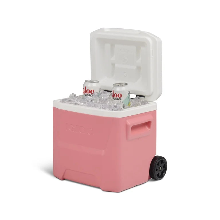 Igloo Hielera Nevera de 16 QT Laguna con Ruedas, Rosa Coral