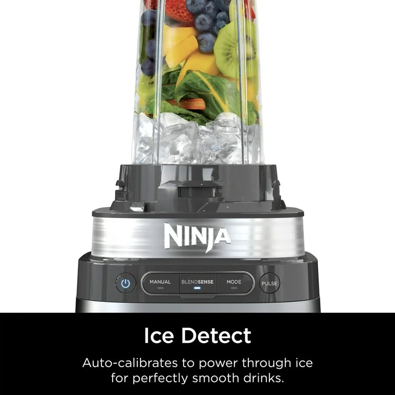 Ninja Detect Power Blender + Personal Monodosis, Tecnología BlendSense, Encimera de Cocina, Plateada, TB300