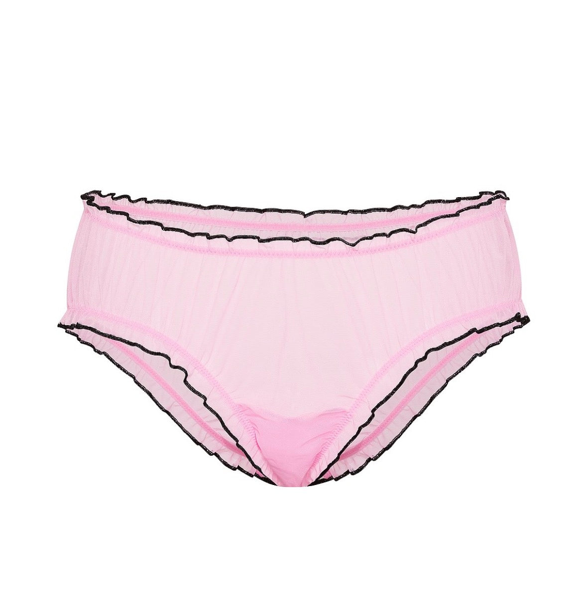 Panty Rosa de Malla con Ribete Negro – Corte Hipster Femenino