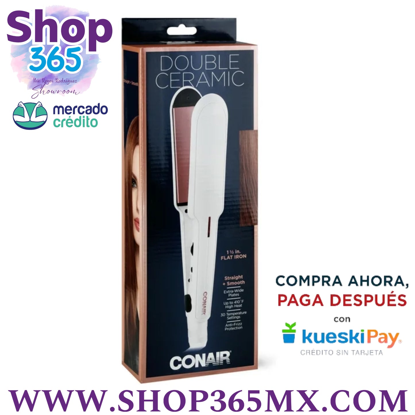 Double Ceramic Conair Plancha Plana 1,5 Pulgadas, Oro Rosa CS922N