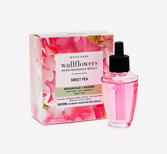 🌸💗 Bath & Body Works Wallflowers Sweet Pea – Pack de 2 Repuestos Aromáticos