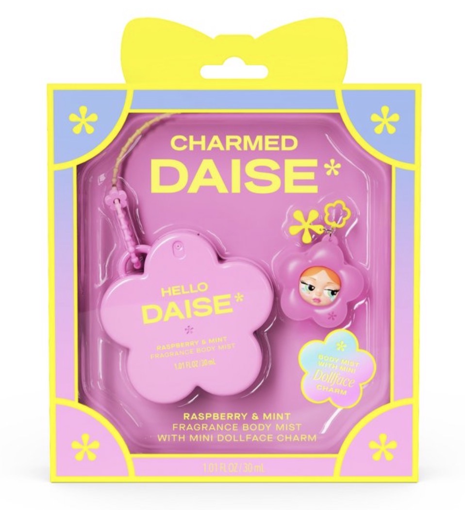 Charmed Daise – Hello Daise Raspberry & Mint Fragrance Body Mist + Mini Dollface Charm | 30 ml