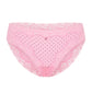 Panty Rosa con Encaje y Lunares – Corte Bikini Femenino