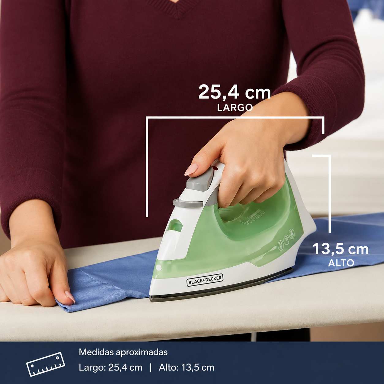 Black+Decker, Plancha Compacta Fácil Vapor, IR02V-T