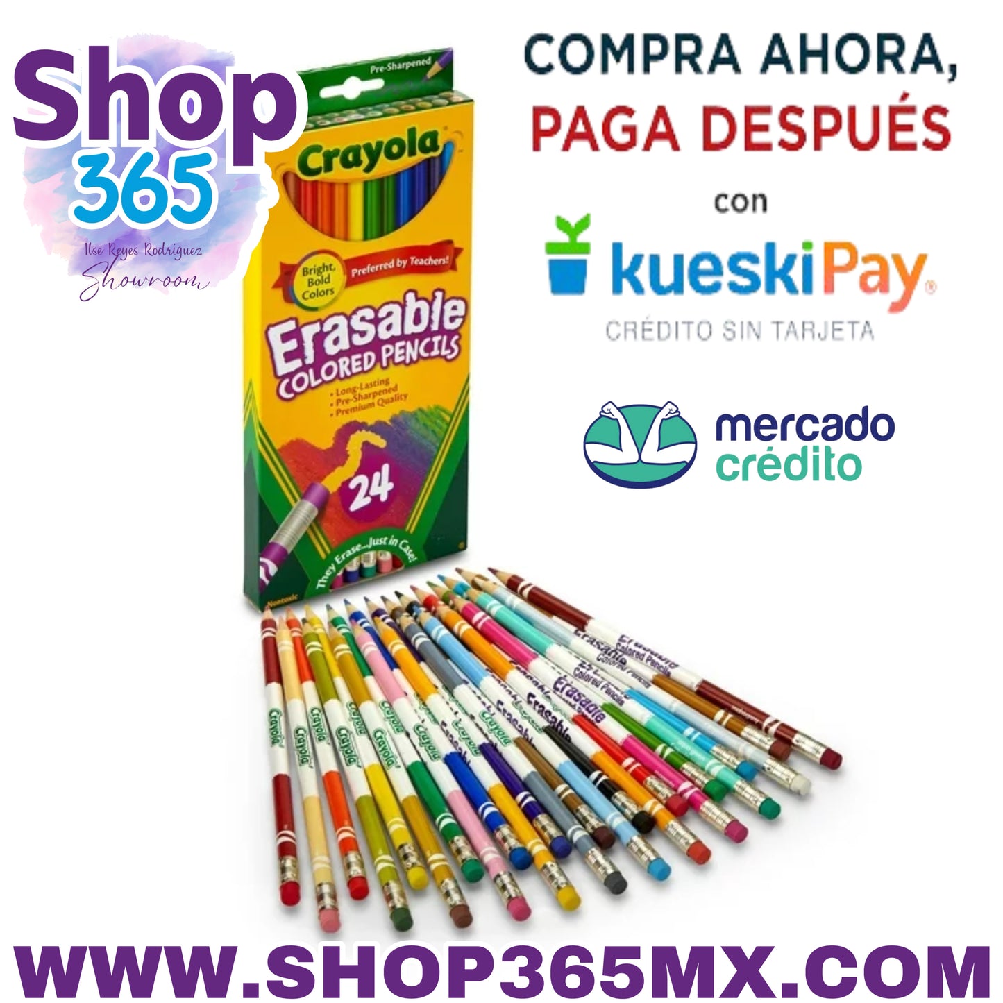 Lápices de colores borrables Crayola, 24 unidades, útiles escolares para adolescentes, herramientas de arte, coloración para adultos