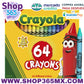 Crayones Crayola, 64 quilates, útiles de regreso a la escuela para niños, artículos para maestros, regalo