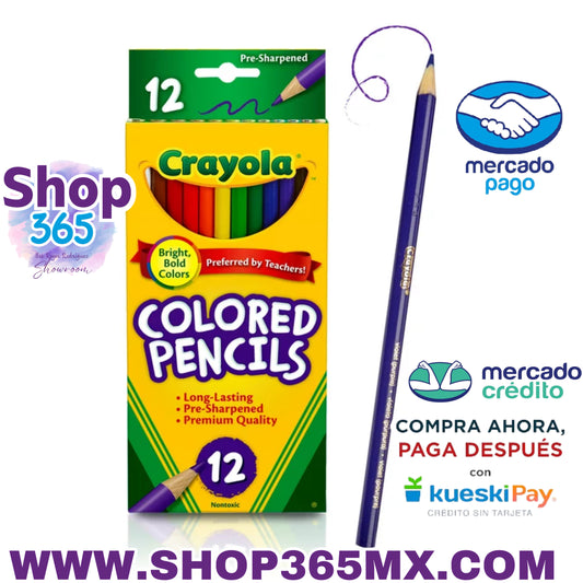 Lápices de colores Crayola, colores surtidos, preafilados, colorantes para adultos, 12 unidades