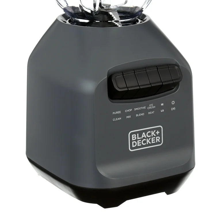 Black & Decker Ice Triturar Licuadora con 56 Onzas (7 Tazas) PerfectPour Tarro de Plástico, Potente Hoja de Acero Inoxidable de 6 Puntas, 8 Velocidades Más Pulso, 700 Vatios Pico de Potencia, BL2209PB