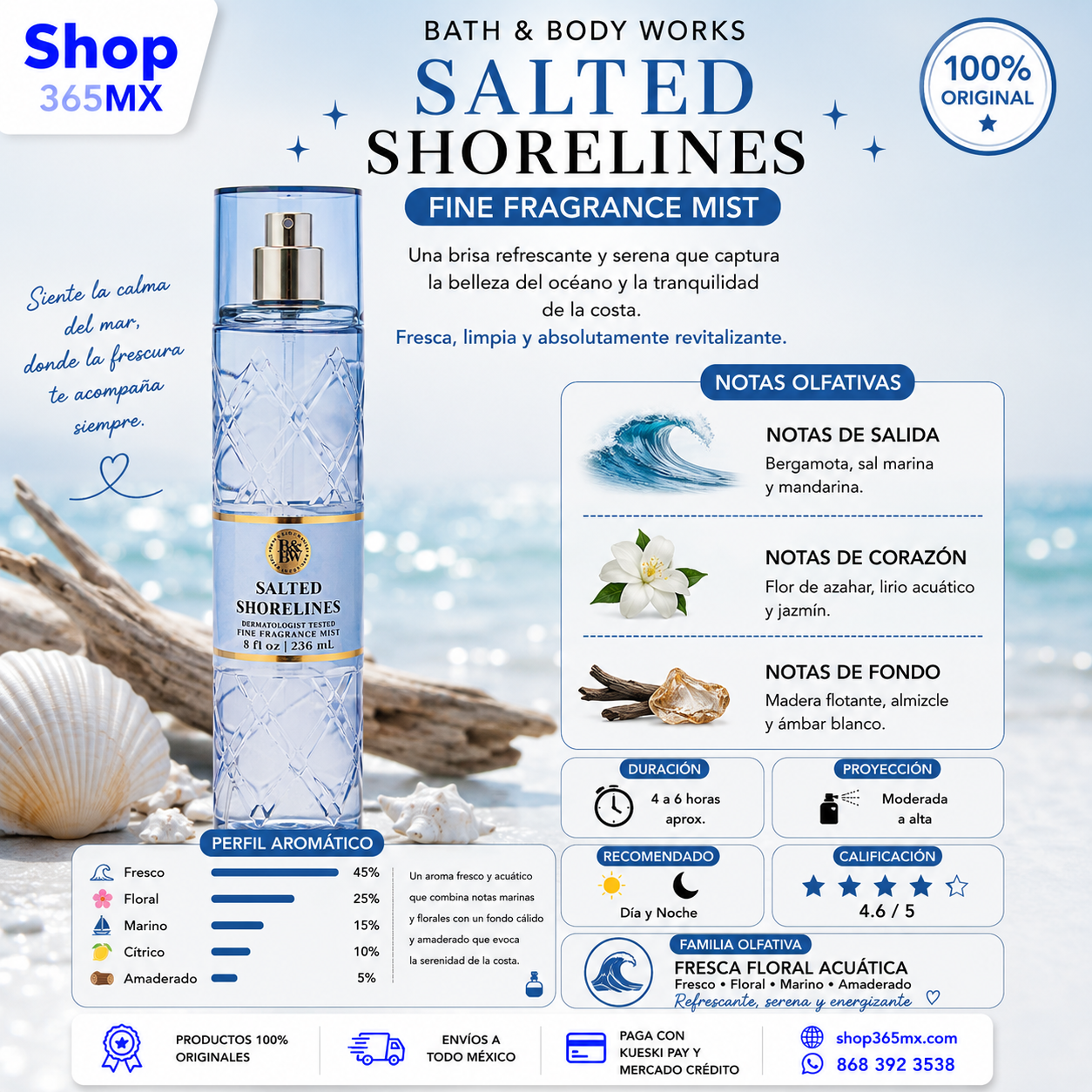 BATH & BODY WORKS Salted Shorelines Body Mist 236ml