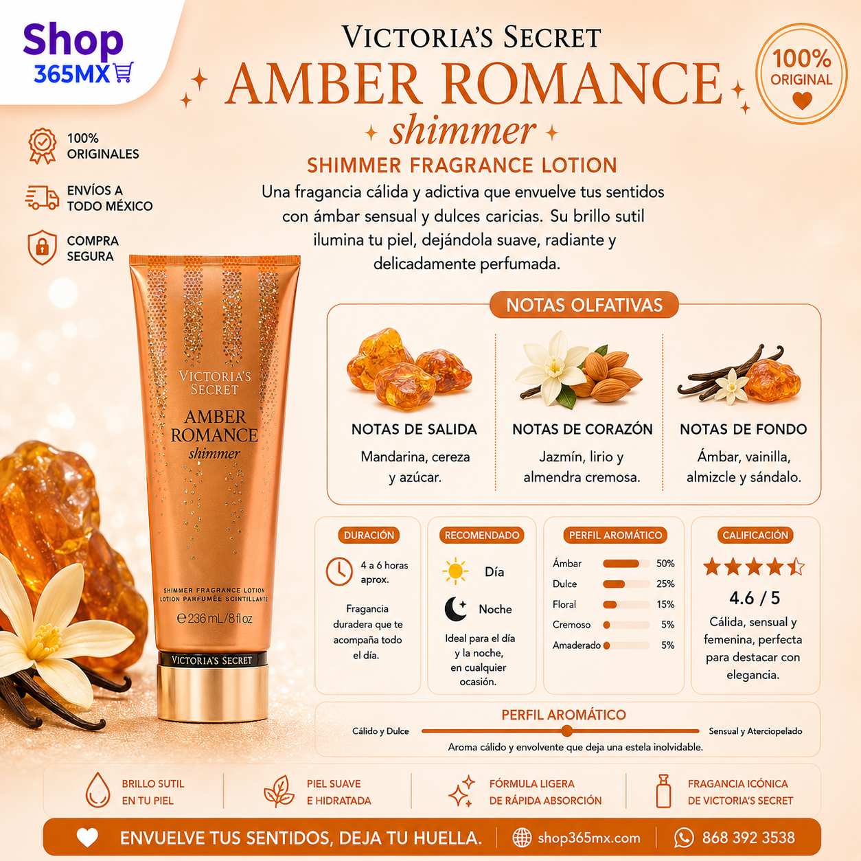 Amber Romance Shimmer Fragrance Lotion de Victoria’s