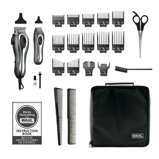 Wahl Deluxe Chrome Pro Cortapelos con Cable para Hombre, Kit de Cortapelos con Estuche de Almacenamiento 79650-1301