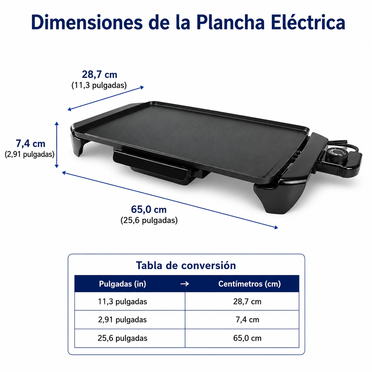 Mainstays Plancha negra de 20" apta para lavavajillas con control de temperatura ajustable