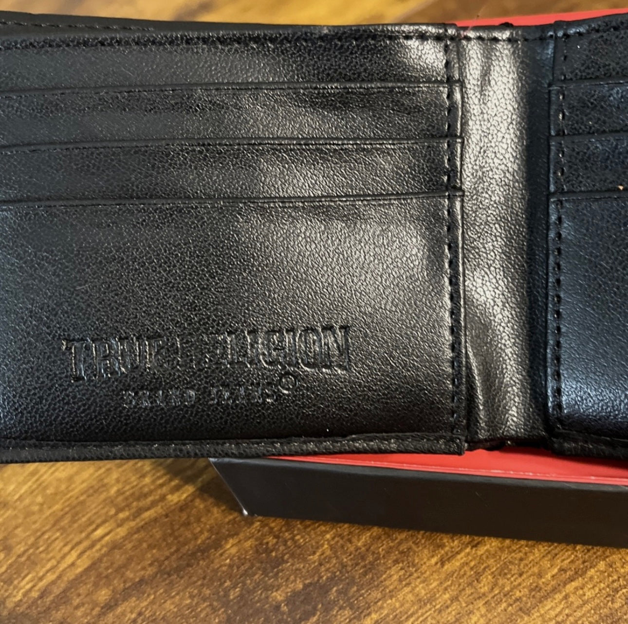 Cartera Bifold True Religion - Cuero Negro ORIGINAL
