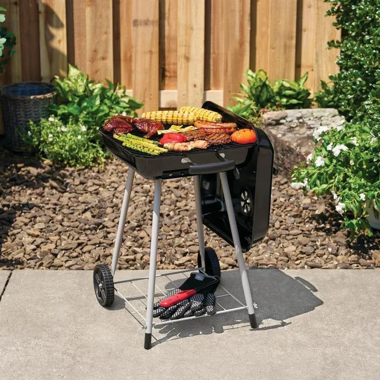 Expert Grill Parrilla de Carbón de 17.5 Pulgadas con Ruedas y Amortiguadores Ajustables
