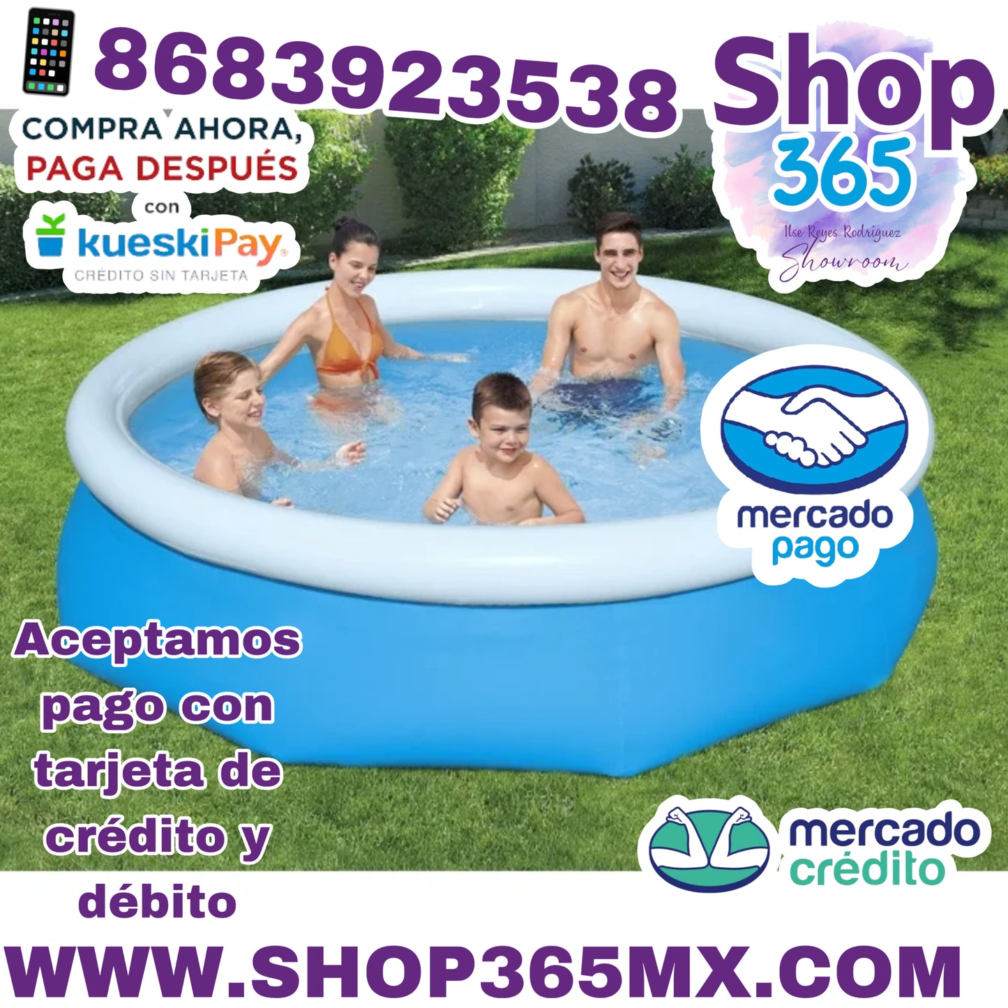 Bluescape Fast Set Juego de piscina sobre el suelo inflable redonda de 10' x 30" con lados blandos