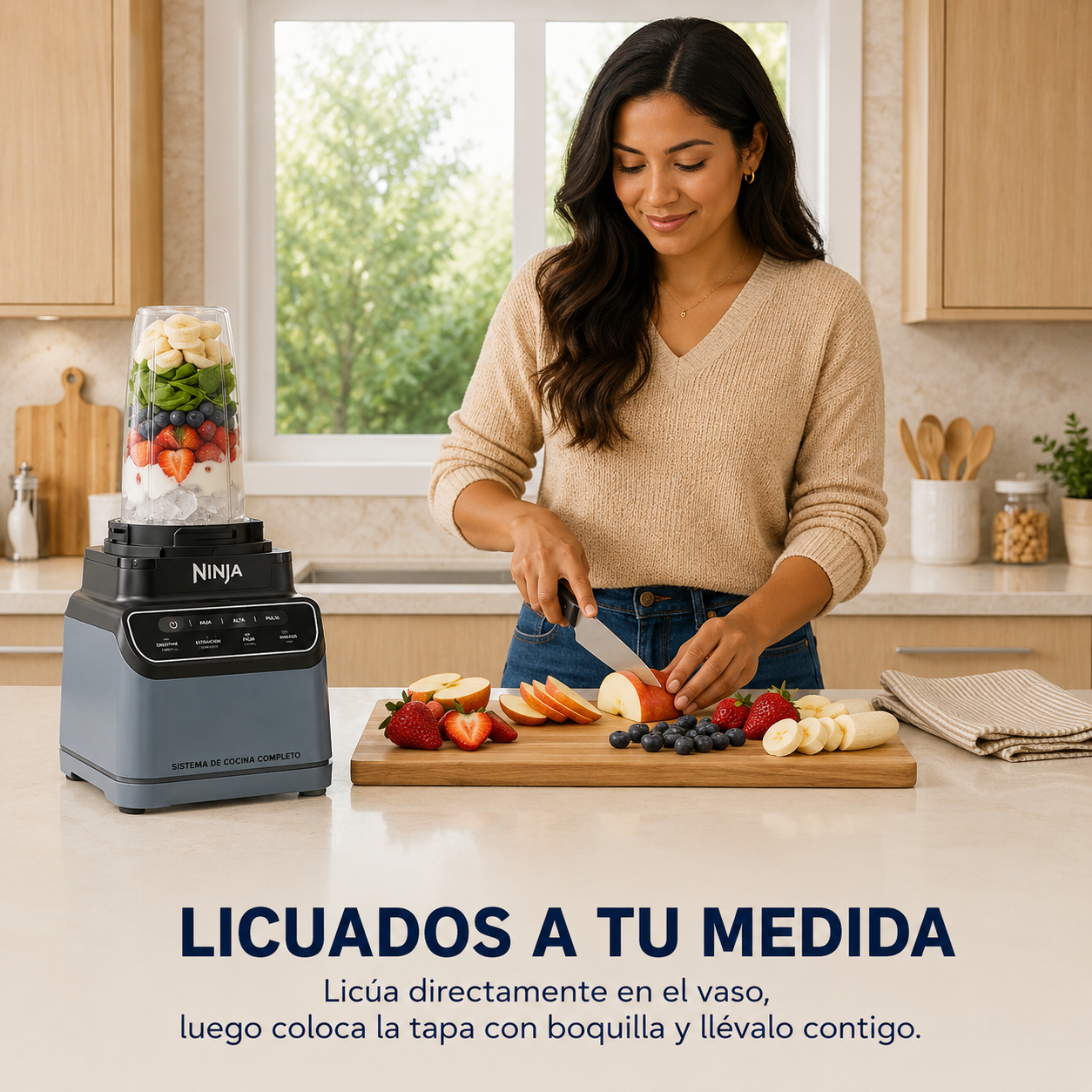 Ninja Grand Kitchen System 1200, Licuadora, 4 Programas Auto-iq Preestablecidos, KS500