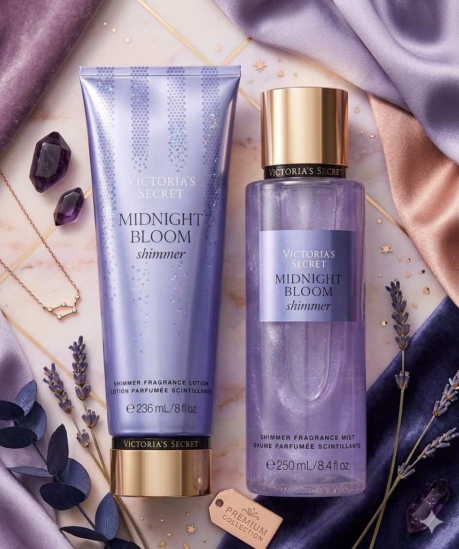 Set Victoria's Secret: Midnight Bloom Shimmer– La Magia de la Noche en tu Piel