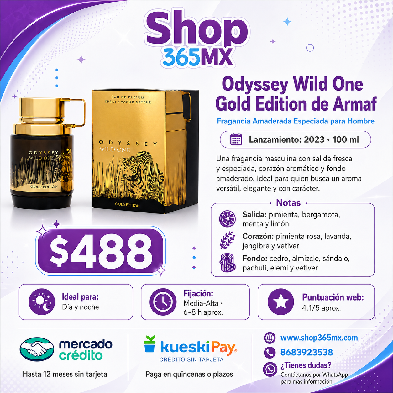 ARMAF Odyssey Wild One Gold Edition EDP H 100ML