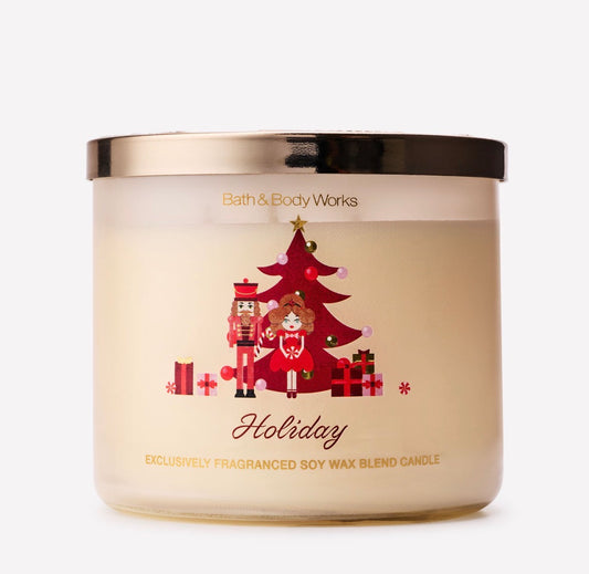 Holiday Vela 3 Mechas Bath & Body Works 411 g