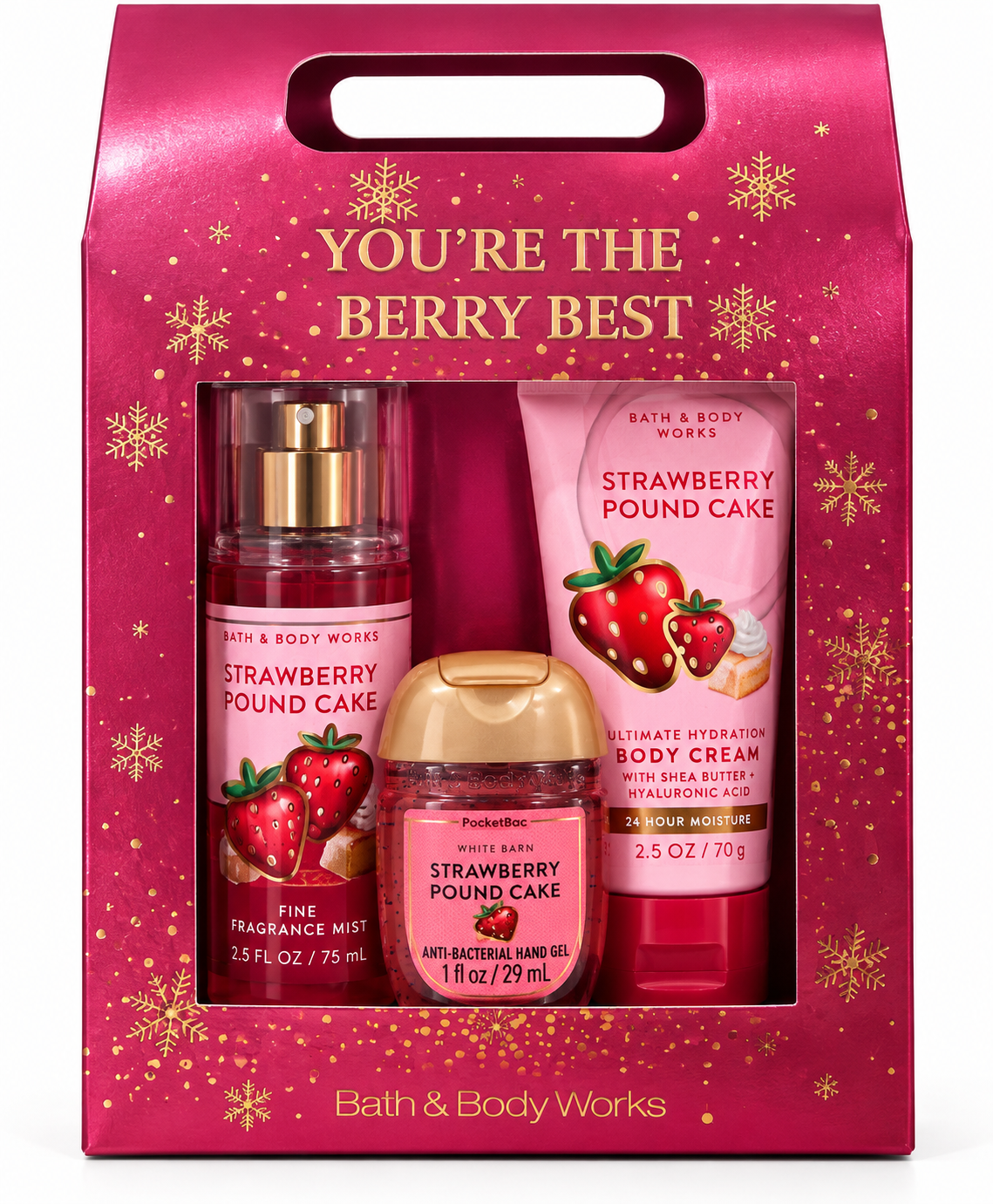 🍓🎄 Bath & Body Works Strawberry Pound Cake – You’re the Berry Best Gift Set
