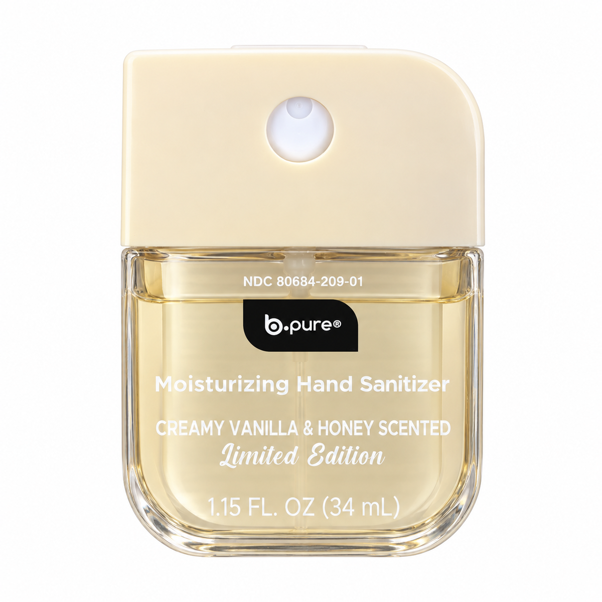 b.pure Antibacterial Hidratante en Spray Creamy Vanilla & Honey 34 ml – Edición Limitada