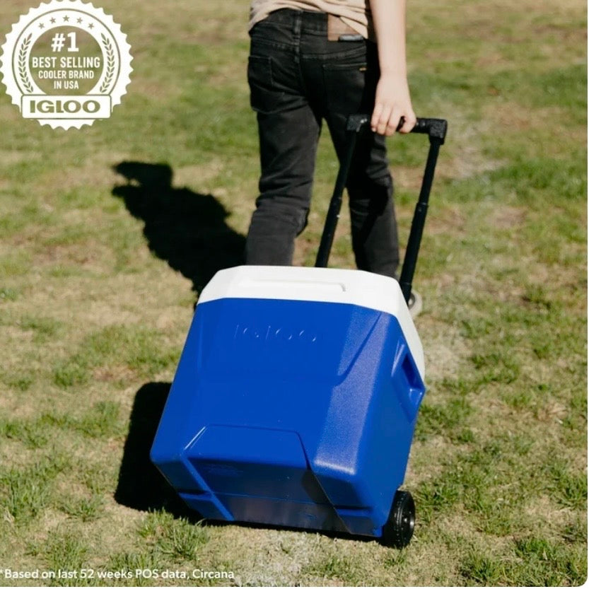Igloo Hielera Rígida de 16 QT Laguna con Ruedas, Azul