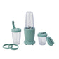 Mainstays Juego de Licuadora de 10 Piezas, Verde Salvia, 300W, con 3 Frascos (10oz, 16oz, 18oz), 2 Tapas para Beber, Cuchilla de Acero Inoxidable