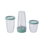 Mainstays Juego de Licuadora de 10 Piezas, Verde Salvia, 300W, con 3 Frascos (10oz, 16oz, 18oz), 2 Tapas para Beber, Cuchilla de Acero Inoxidable