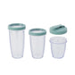 Mainstays Juego de Licuadora de 10 Piezas, Verde Salvia, 300W, con 3 Frascos (10oz, 16oz, 18oz), 2 Tapas para Beber, Cuchilla de Acero Inoxidable