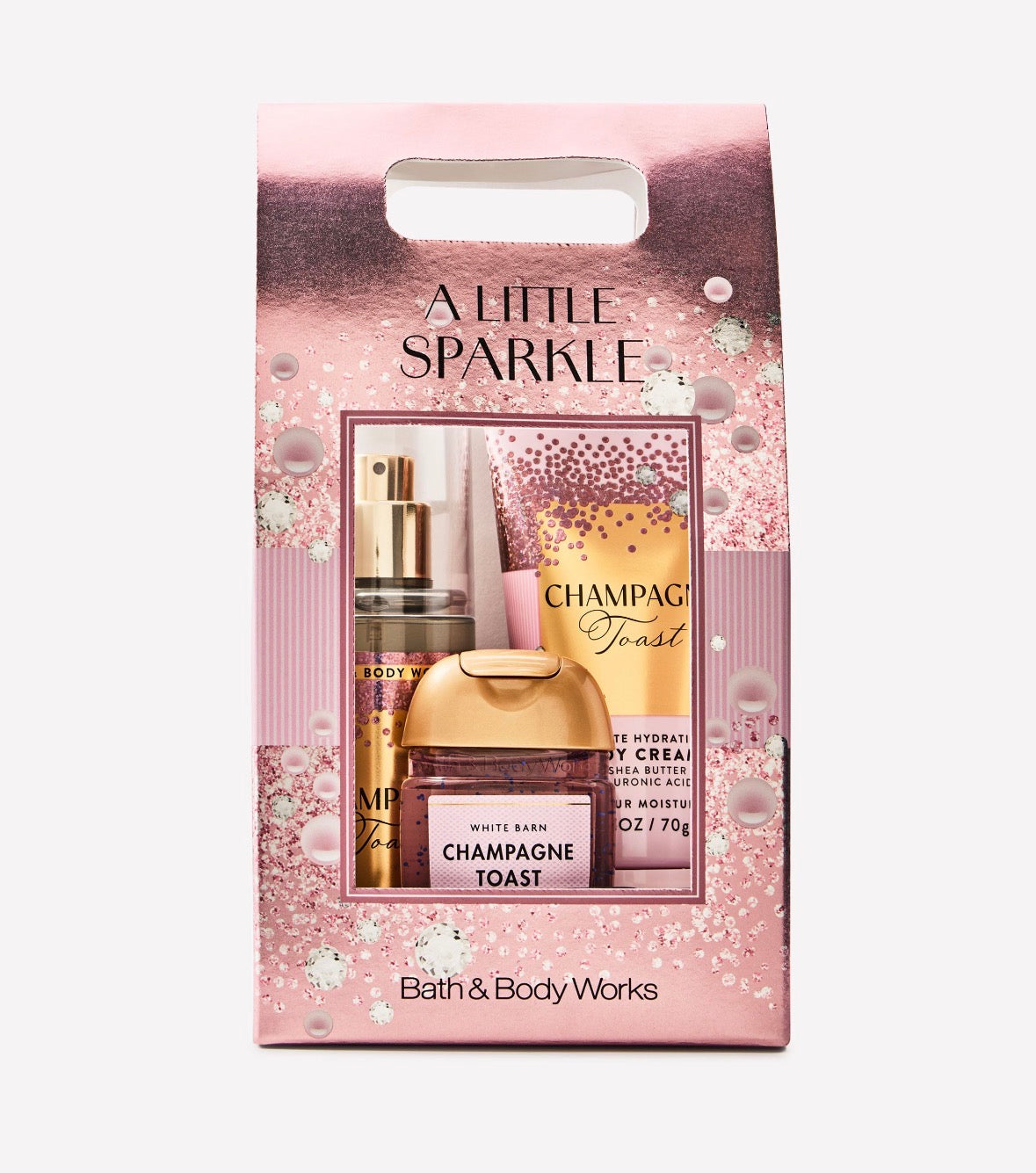 Bath & Body Works Champagne Toast – Set de Regalo A Little Sparkle de 3 Piezas
