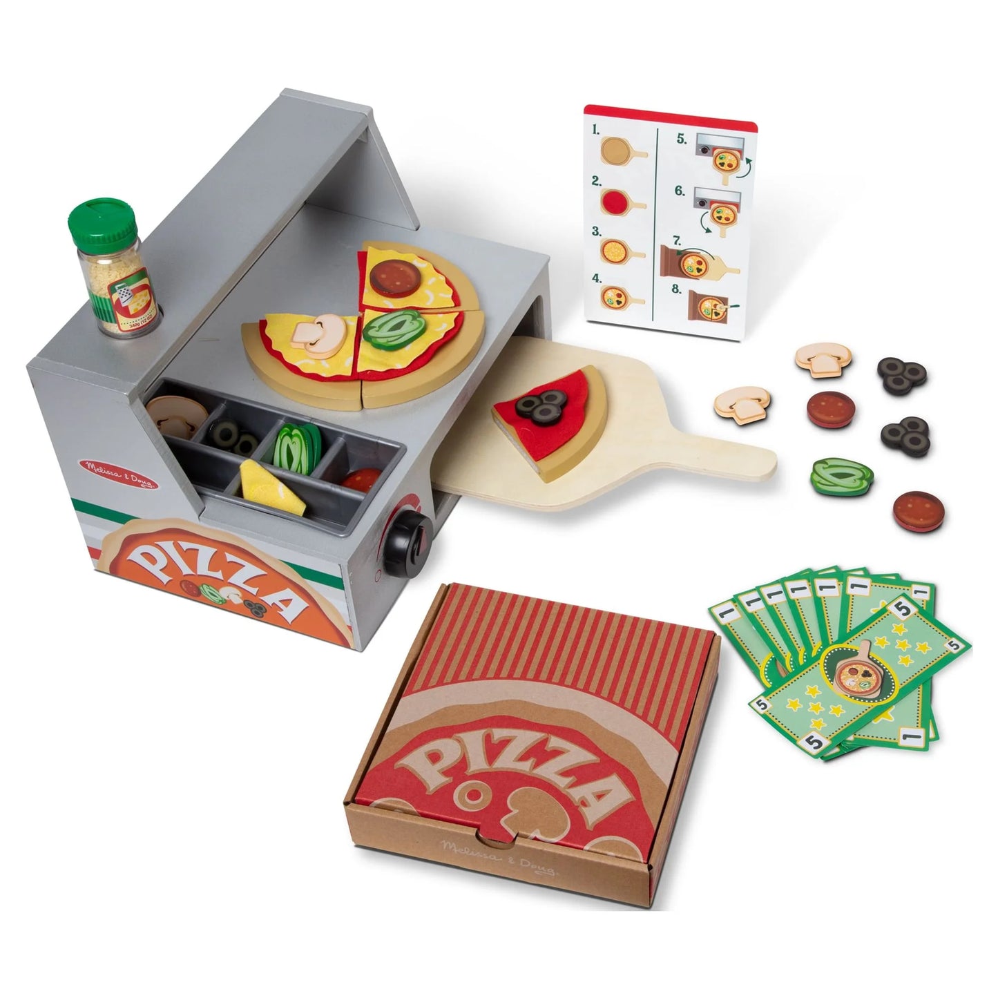 Melissa & Doug Parte Superior y Hornear Pizza de Madera Juego Contador (41 Pzas) - FSC Certificado