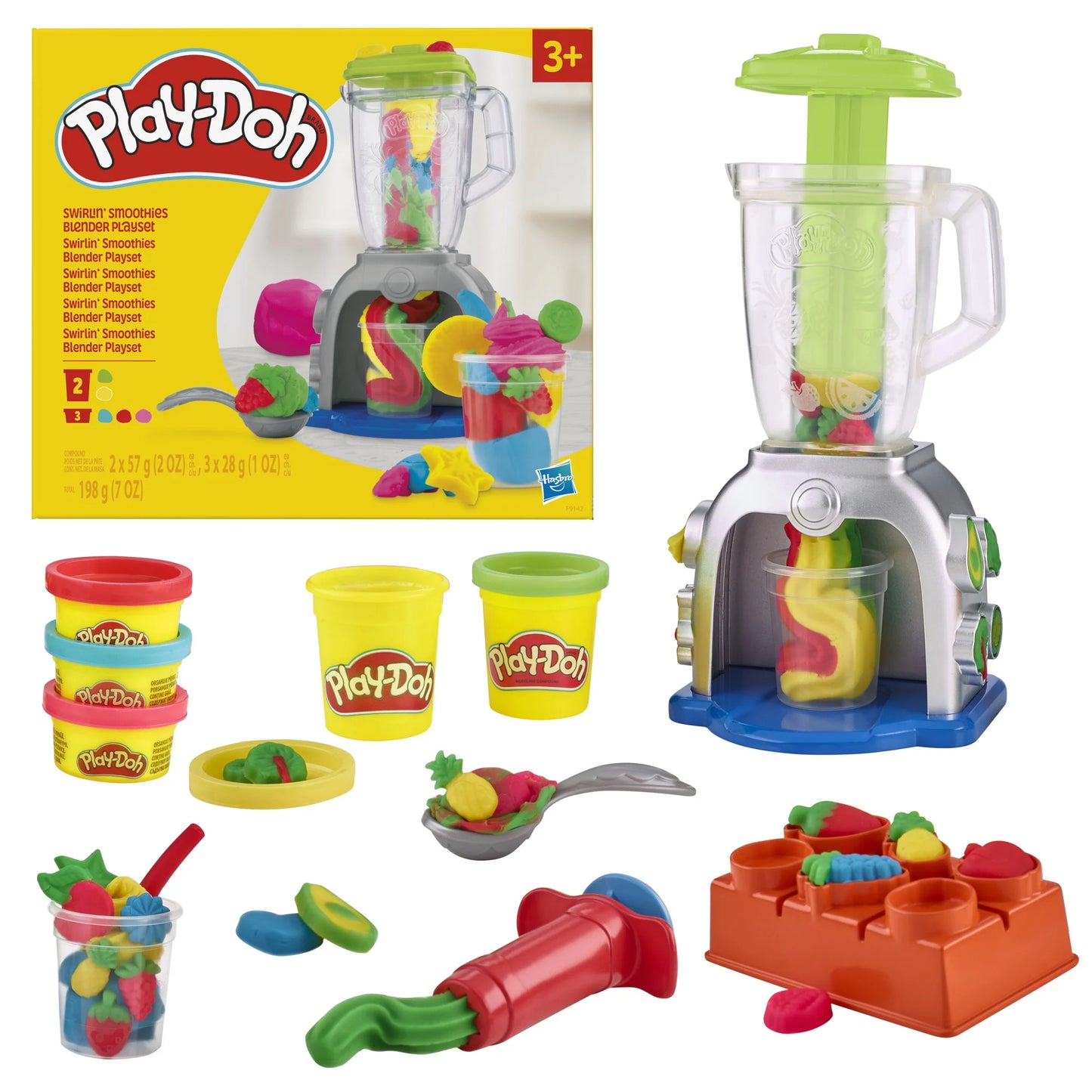 Play-Doh Juego de Batidora de Juguetes Swirlin', Juguetes de Cocina de Simulación, Regalos de Navidad, 3+