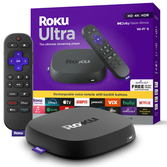 Roku Ultra 2024 Dispositivo de Transmisión 4K HDR10 Dolby Vision y Atmos  Control Remoto por Voz Retroiluminado Recargable  TV Gratuita y en Vivo
