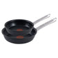 T-fal Cook & Strain Juego de Sartenes Antiadherentes de 2 Piezas, Sartenes de 10 y 11,5 Pulgadas, Negro