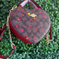 A BOLSA COACH CORAZON CAFE FLORES ROJAS