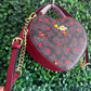 A BOLSA COACH CORAZON CAFE FLORES ROJAS