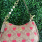 A BOLSA COACH CAFE CLARO CORAZONES ROSAS