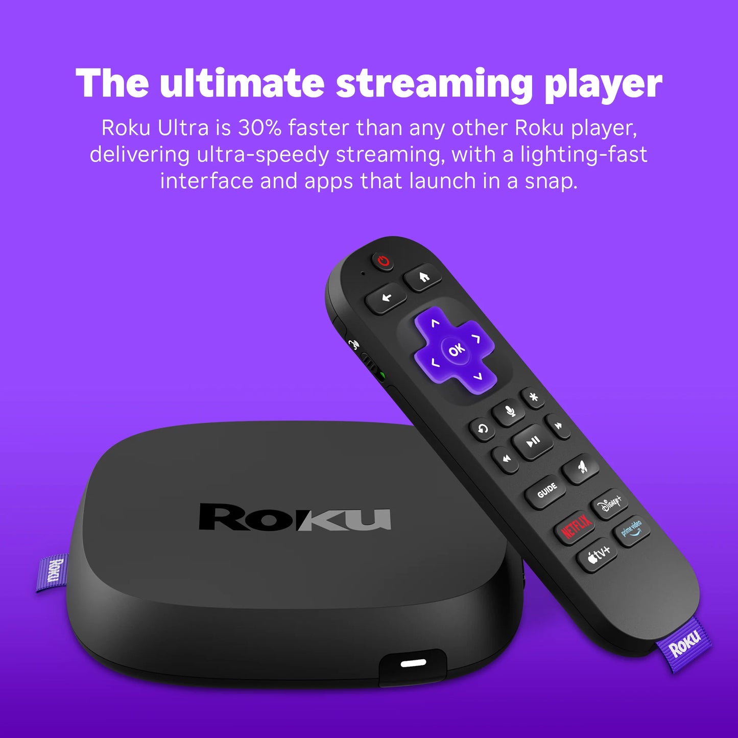 Roku Ultra 2024 Dispositivo de Transmisión 4K HDR10 Dolby Vision y Atmos  Control Remoto por Voz Retroiluminado Recargable  TV Gratuita y en Vivo