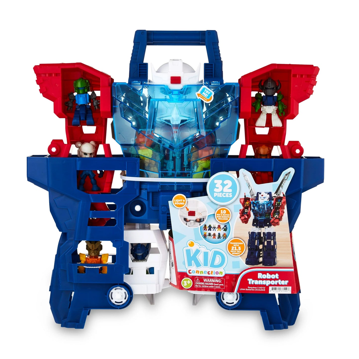 Kid Connection Robot Transportador Luces y Sonidos, 32 Piezas, Juguetes para Niños Pequeños