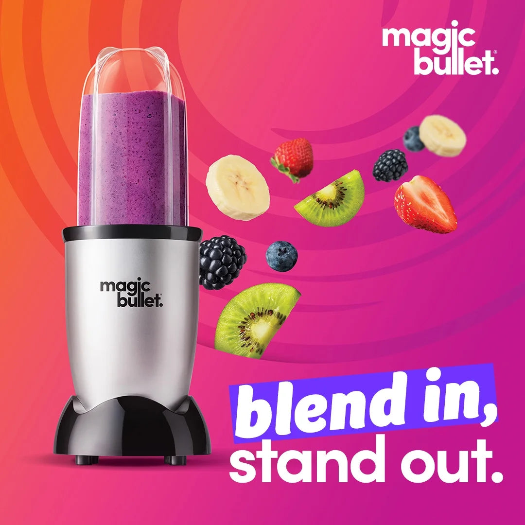 Magic Bullet Batidora Personal de 11 Piezas MBR-1101 – Plata / Negro