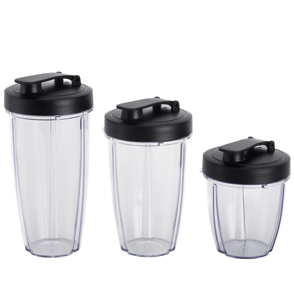 Mainstays Juego de Batidora de 10 Piezas, Negro, 300 W, con 3 Frascos (10 Oz, 16 Oz, 18 Oz), 2 Tapas para Beber, Hoja de Acero Inoxidable