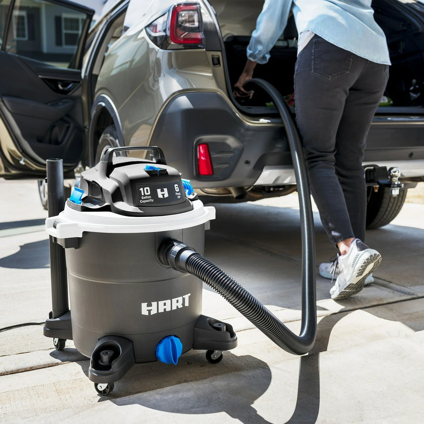 HART Aspiradora en Seco/húmedo de Polietileno de 10 Galones y 6 Pico HP, VOC1012PF 3703