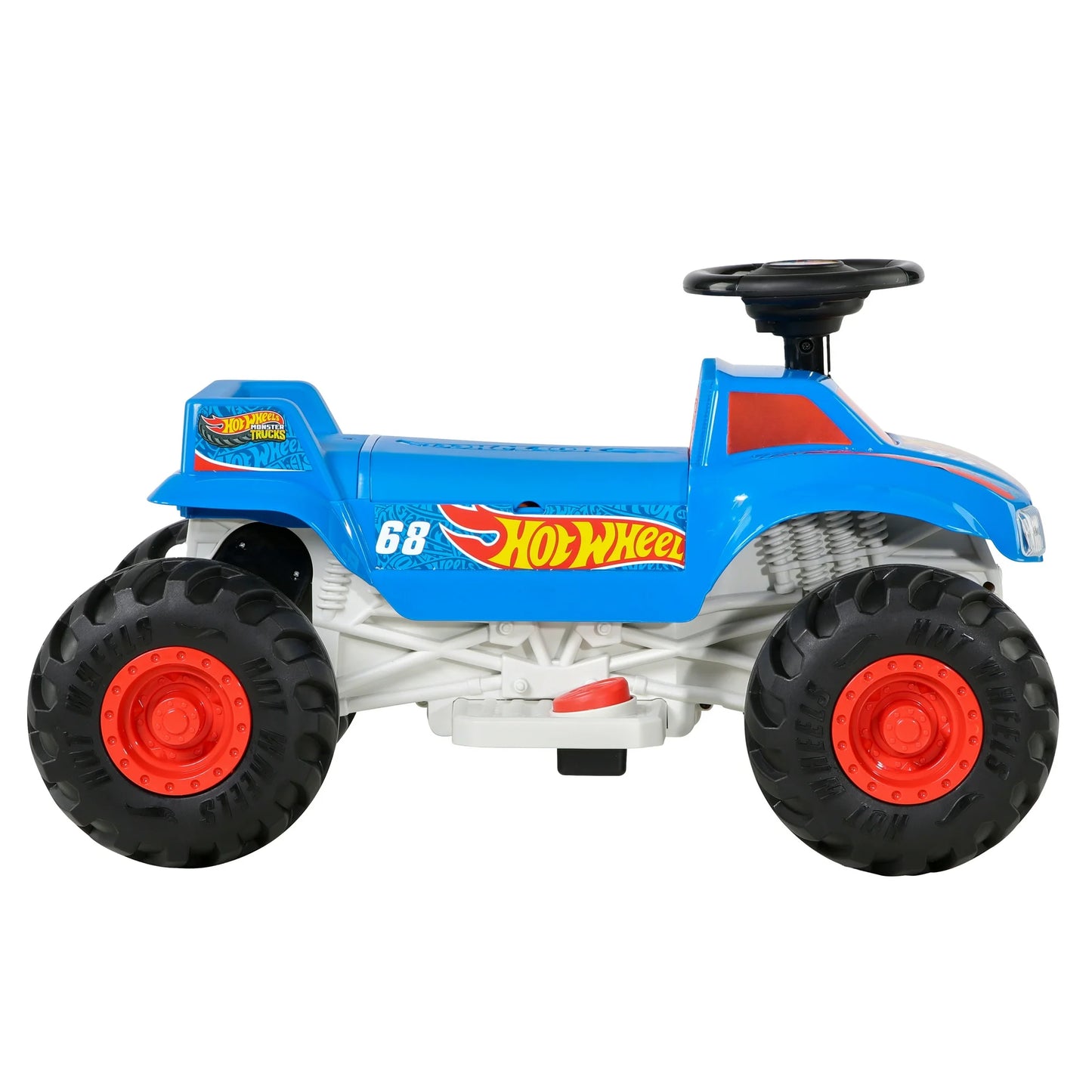 Hot Wheels Monster Truck de 6 V para Niños Pequeños, Azul/rojo, Eléctrico, Edades de 1,5 a 3 Años, Velocidad Máxima de 2 MPH