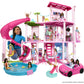 Barbie Dreamhouse Casa de Muñecas para Fiestas en la Piscina y Juego con Más de 75 Piezas, 45 Pulgadas, Tobogán y Elevador para Cachorros