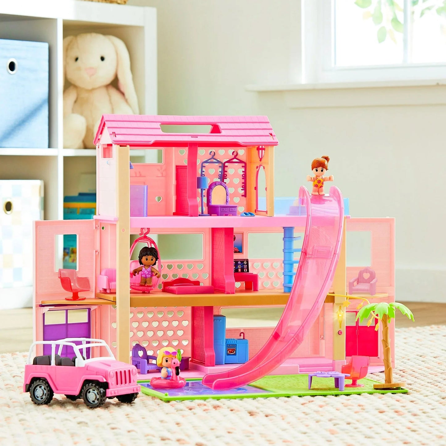 Kid Connection Juego de Casa de Muñecas para Fiestas en la Piscina para Mayores de 3 Años, 44 Piezas