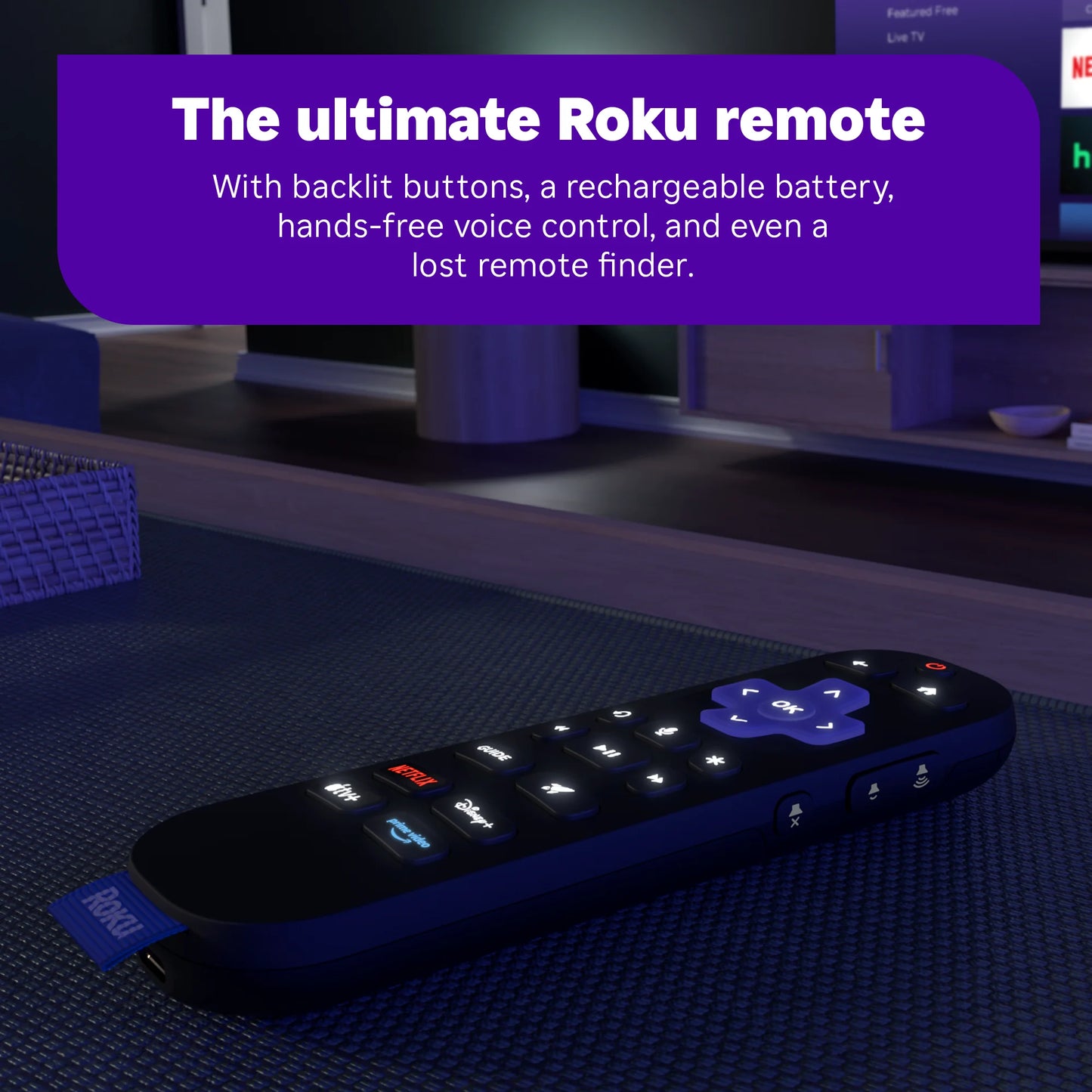 Roku Ultra 2024 Dispositivo de Transmisión 4K HDR10 Dolby Vision y Atmos  Control Remoto por Voz Retroiluminado Recargable  TV Gratuita y en Vivo