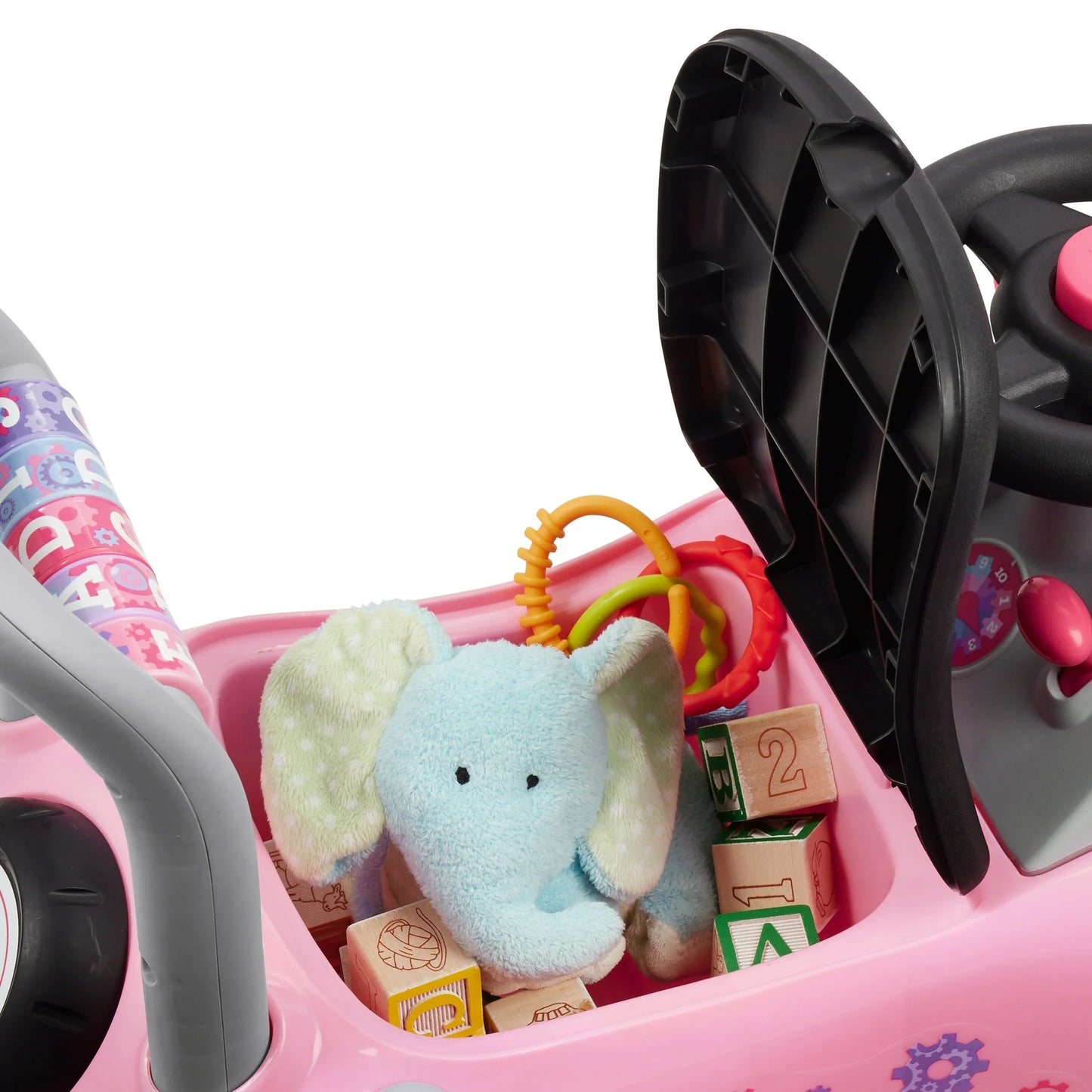 Radio Flyer Auto Creativo 3 en 1 Push Walker & Ride-on con Funciones Interactivas, Rosa